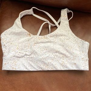 Zyia white gold speckled limited edition strappy bra. Large